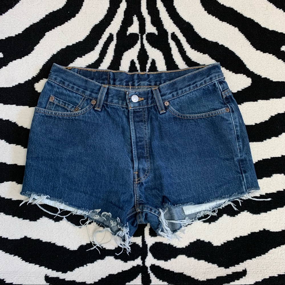 Levi’s 501 Button Fly Cutoff Shortie Shorts Distressed Size 29-30